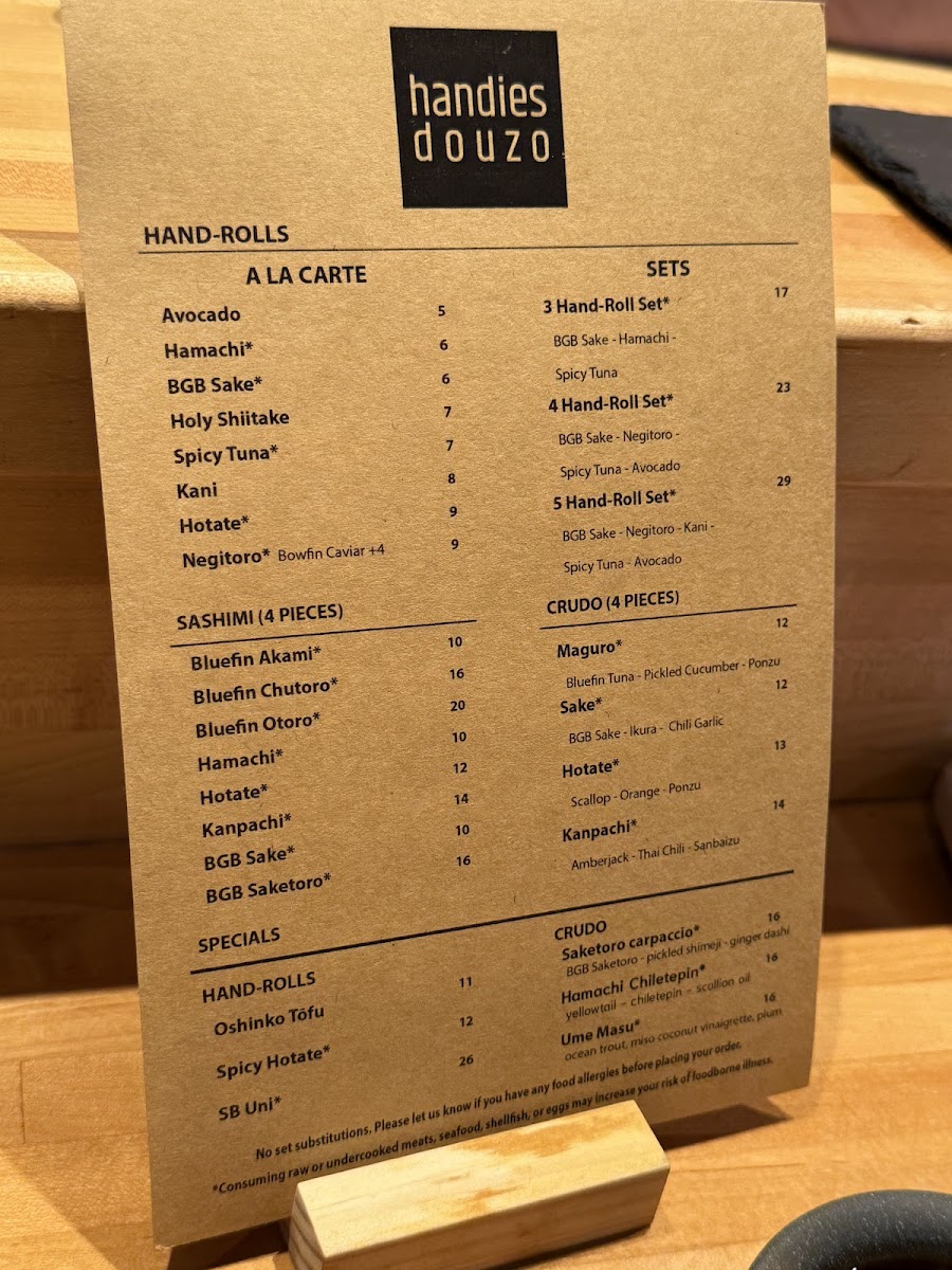 Handies Douzo Menu - Image 5