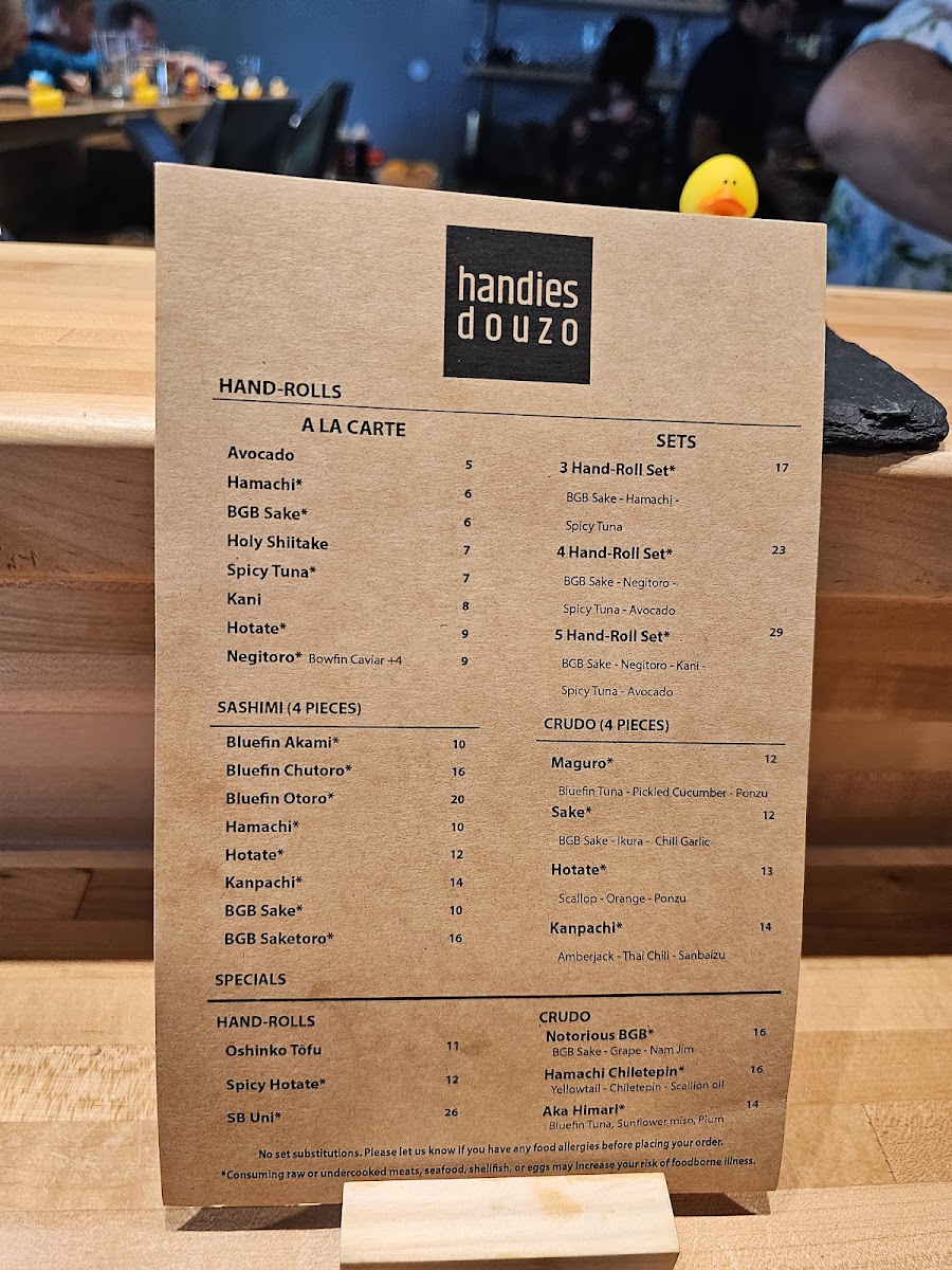 Handies Douzo Menu - Image 6